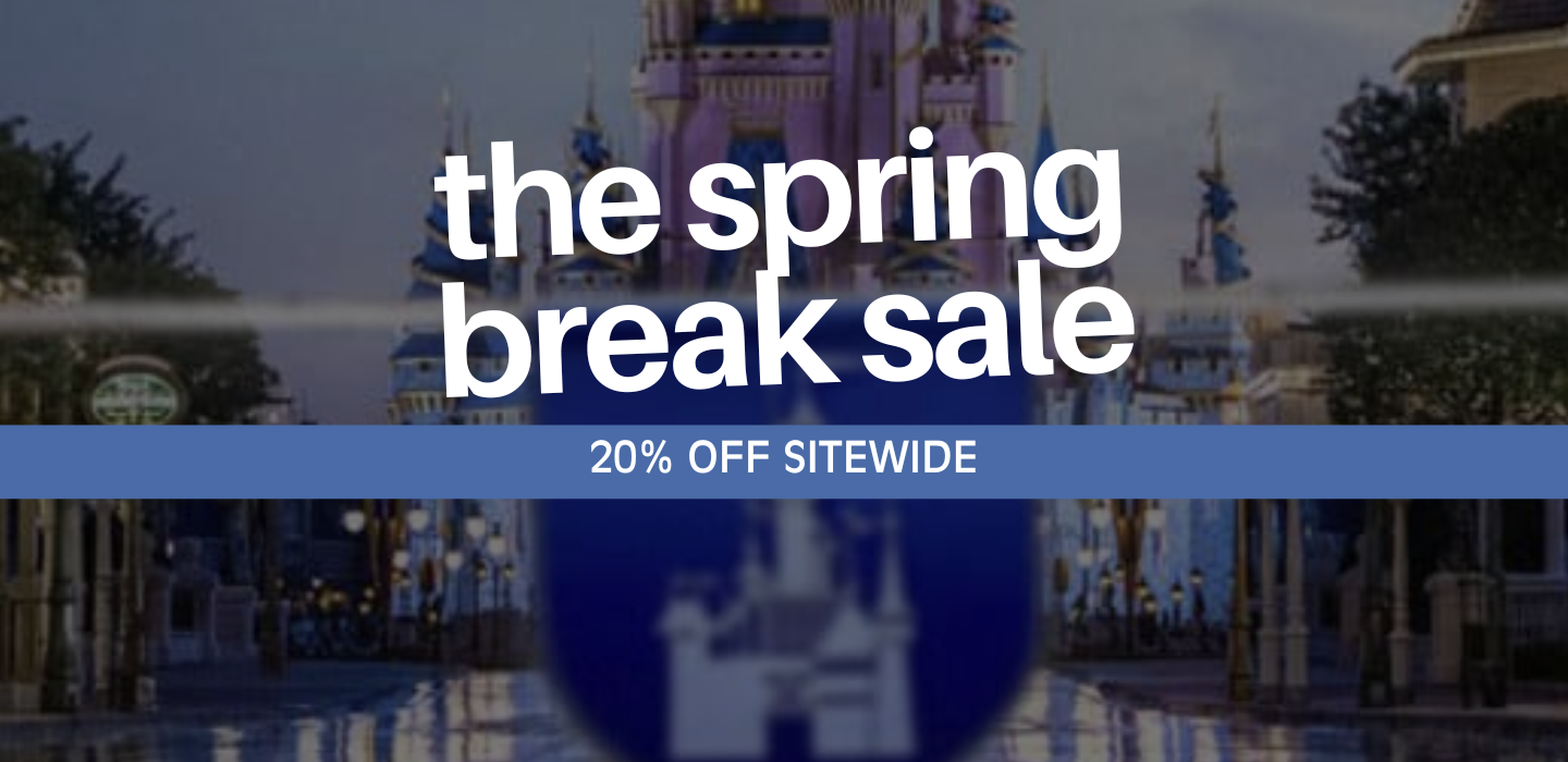 An image of Cinderella's castle announcing the spring break sale site wide