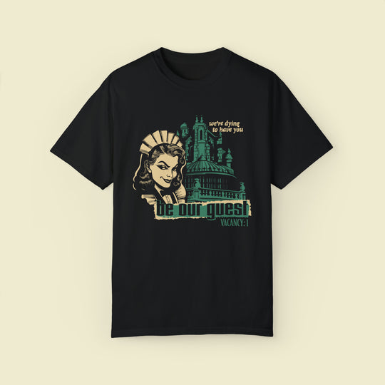 Haunted Mansion Be Our Guest Mashup Tee by The Quirky Mouse, LLC, subtle Disney Inspired Shirts