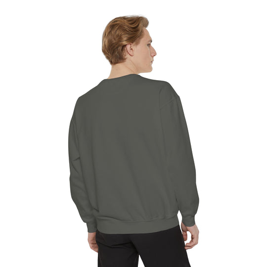 Back of the Dole Whip Sweatshirt in Pepper, plain, worn by a man