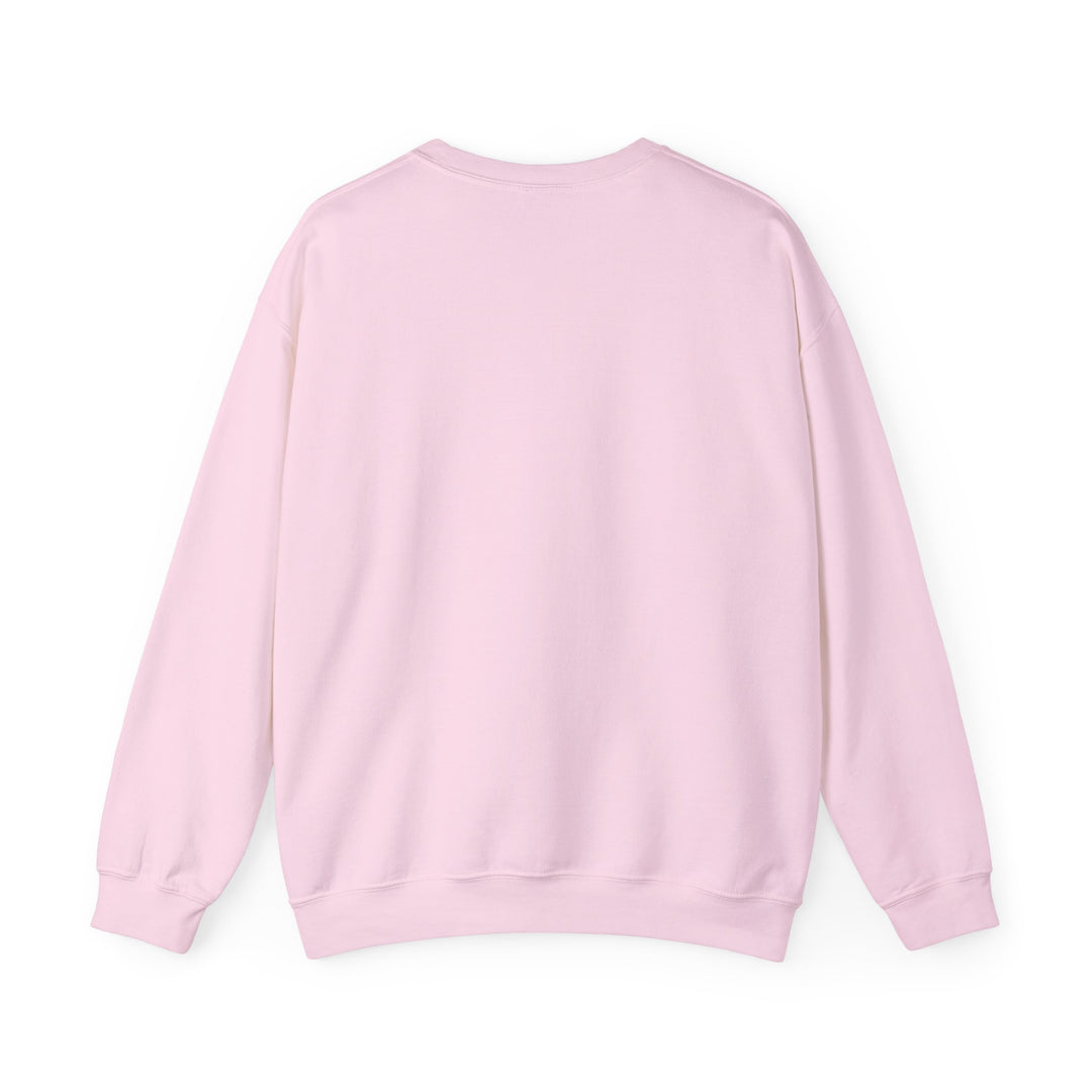 Back of the Take Me Back Cake Castle Sweatshirt in Light Pink, plain