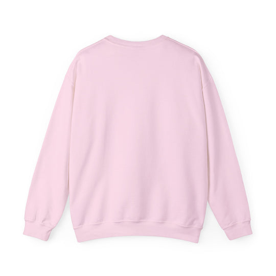 Back of the Take Me Back Cake Castle Sweatshirt in Light Pink, plain