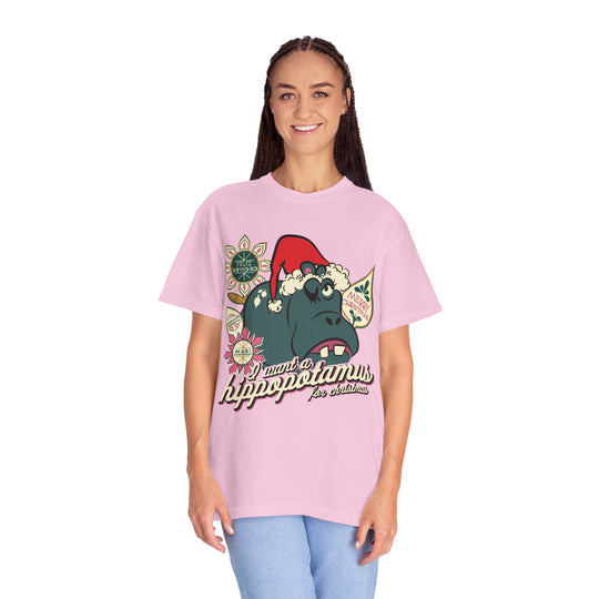 Hippo Christmas Comfort Colors Tee