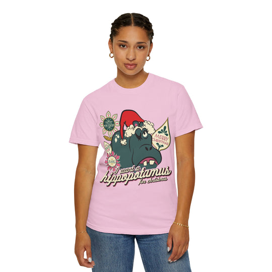 Hippo Christmas Comfort Colors Tee