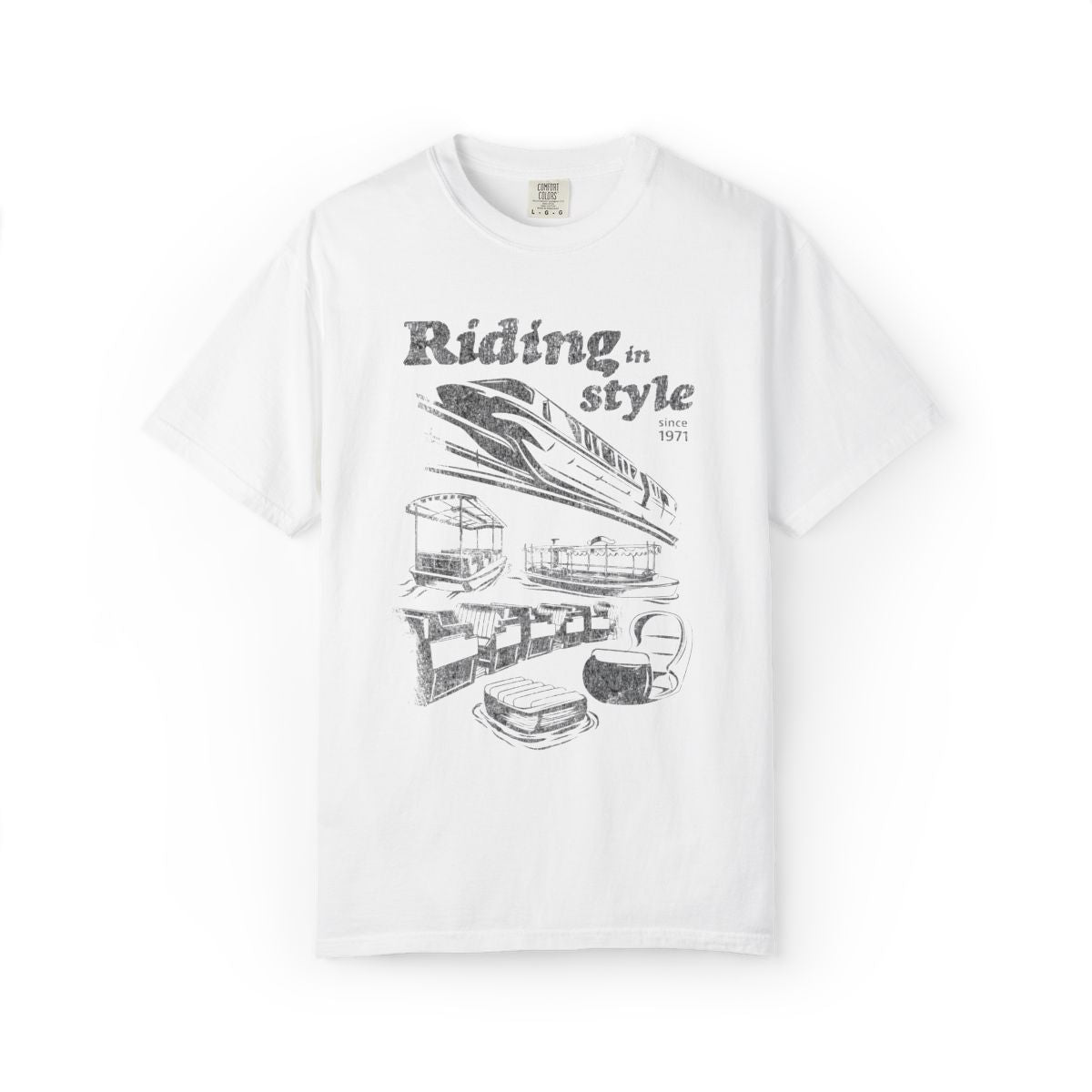 Riding in Style Comfort Colors Tee The Quirky Mouse LLC