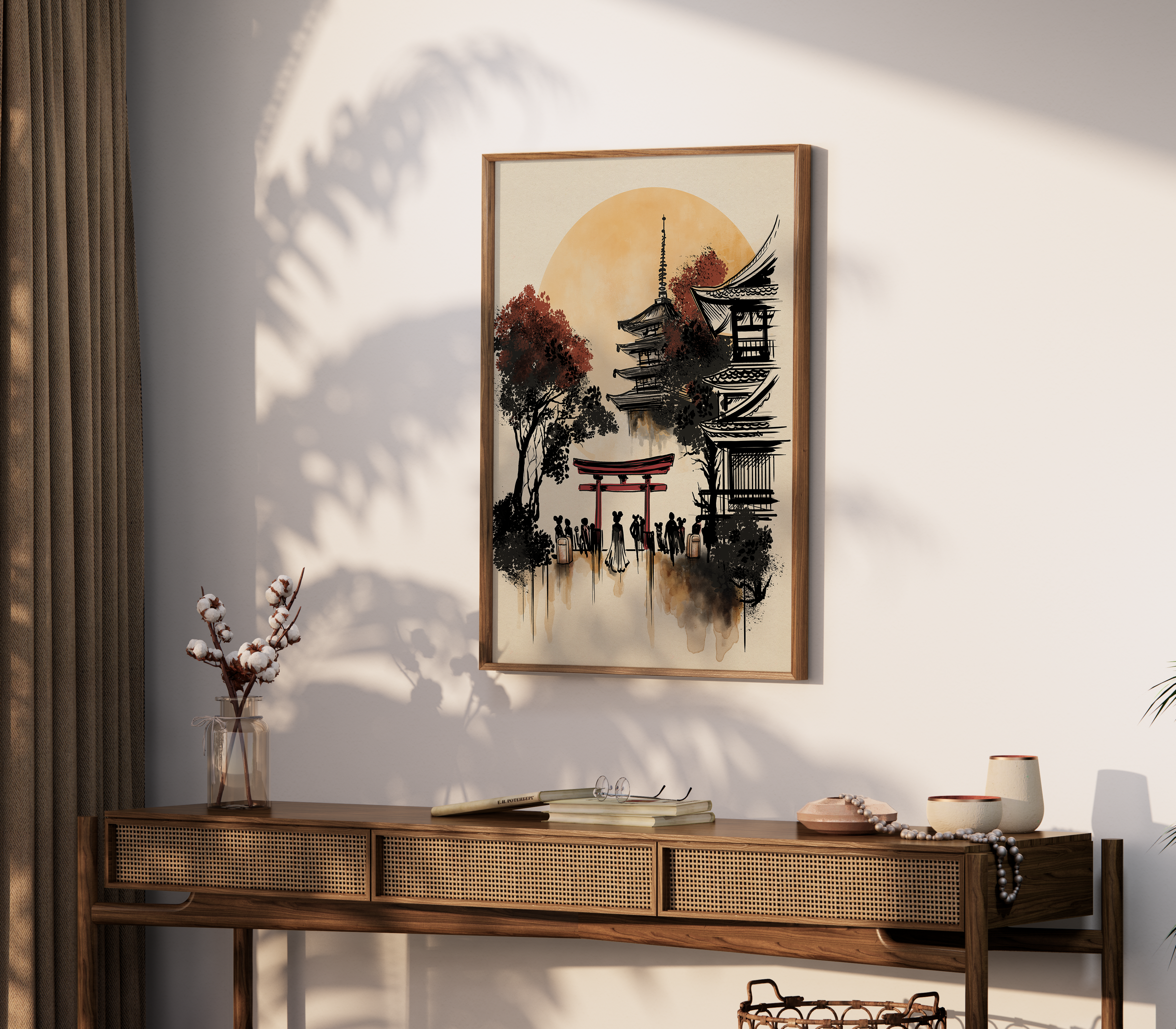Japan Pavilion — Ink Wash Art Print