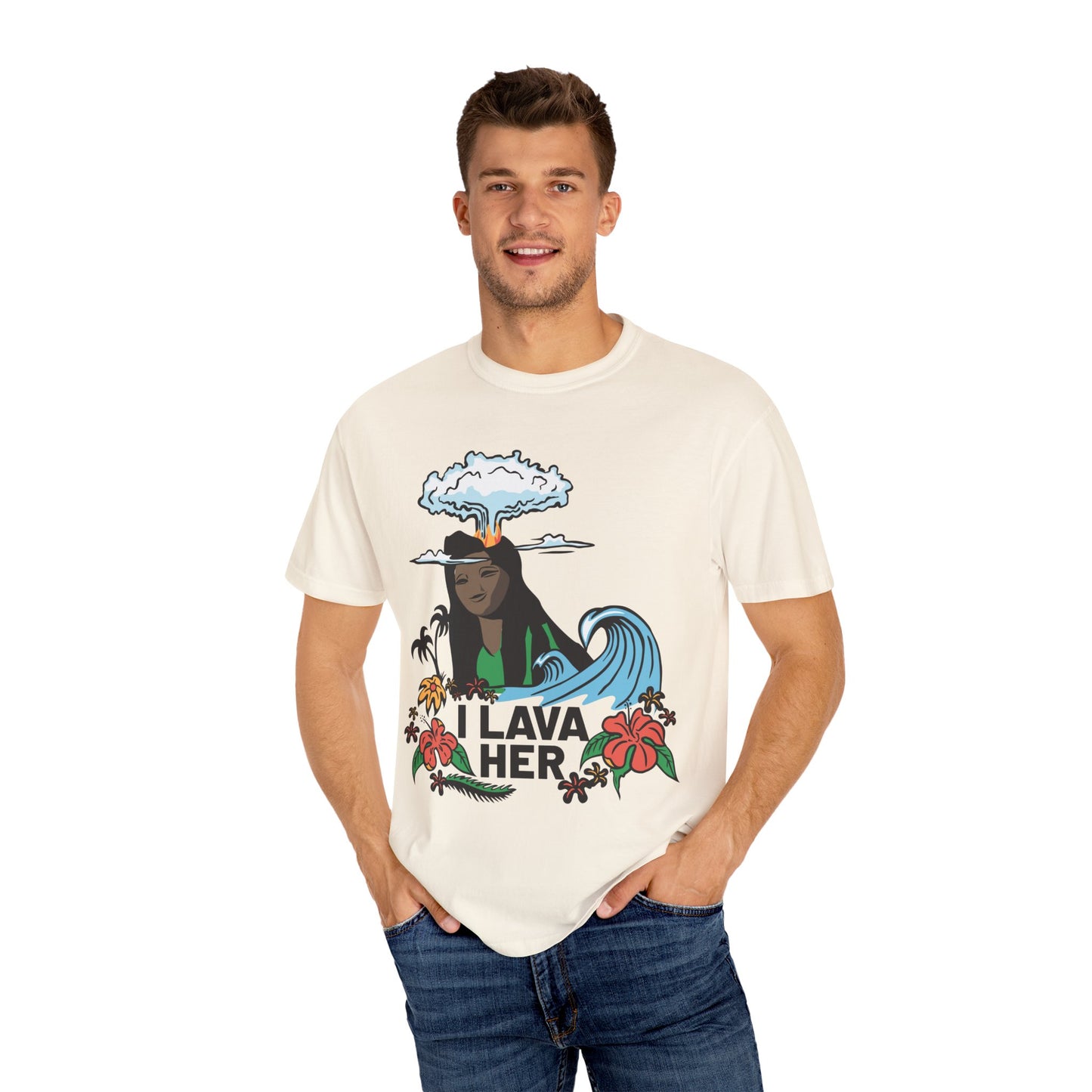 "I Lava Her" Couples Comfort Colors Tee