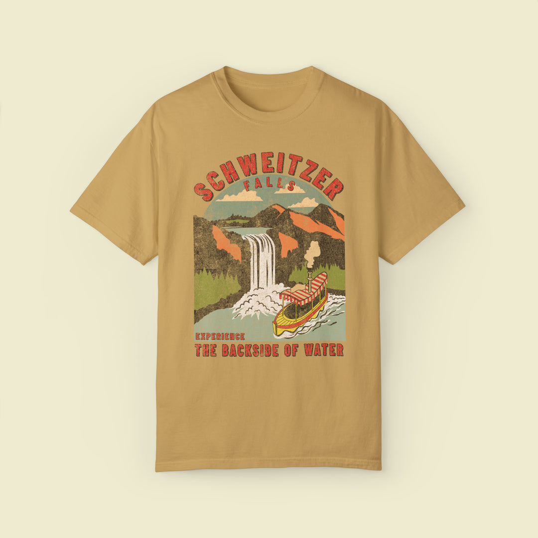 Schweitzer Falls Comfort Colors Tee by The Quirky Mouse, LLC, subtle Disney Inspired Shirts