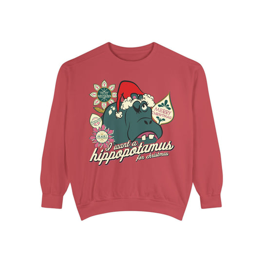 Christmas Hippo Comfort Colors Sweatshirt