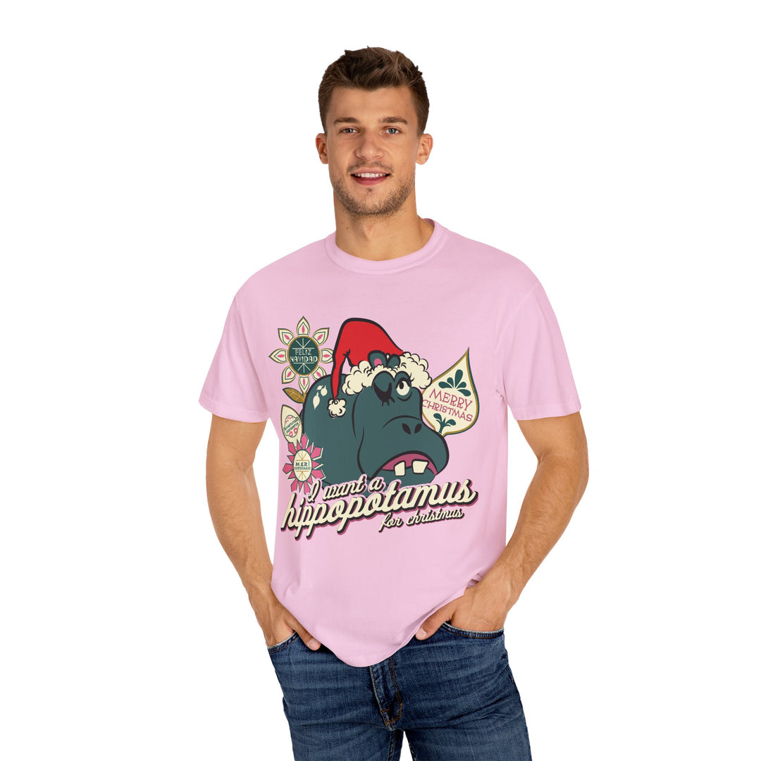 Hippo Christmas Comfort Colors Tee