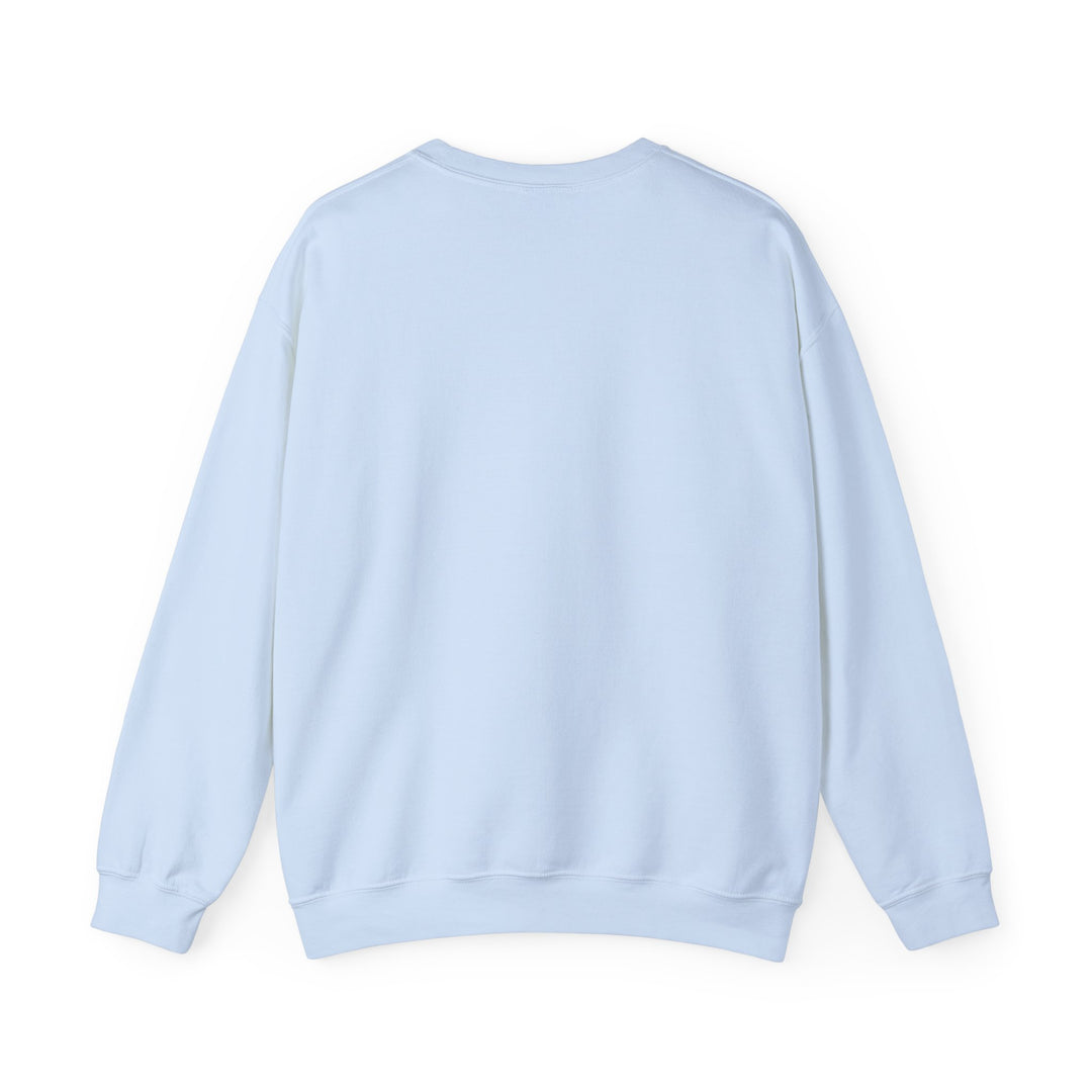 Back of the Take Me Back Cake Castle Sweatshirt in Light Blue, plain