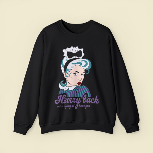 Hurry Back Cast Member Sweatshirt by The Quirky Mouse, LLC, subtle Disney Inspired Shirts