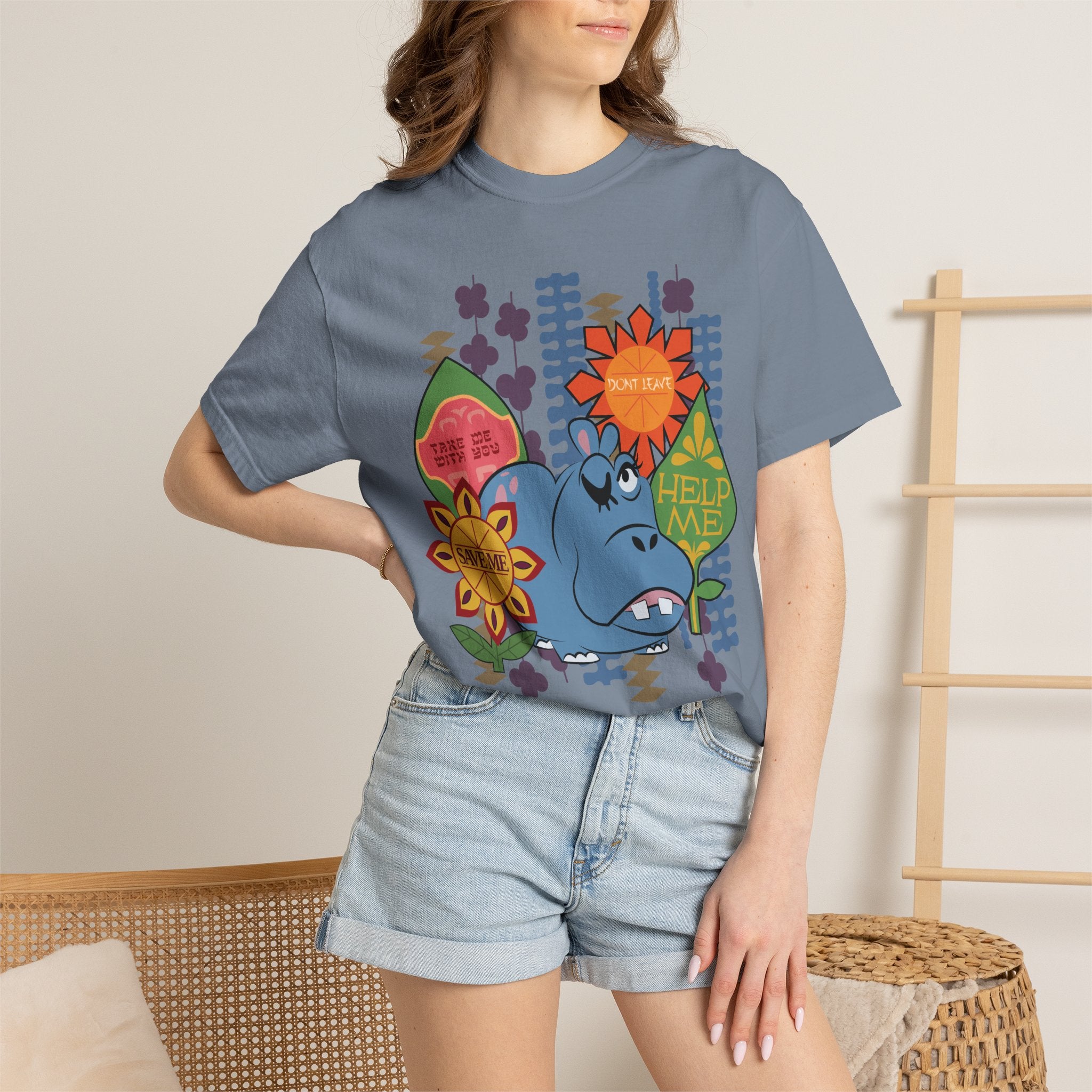 Hippo Help Me Comfort Colors Tee
