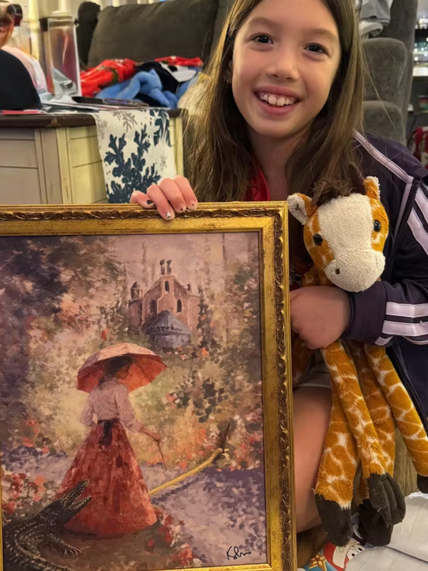Little Girl Holding Sally Slater Print