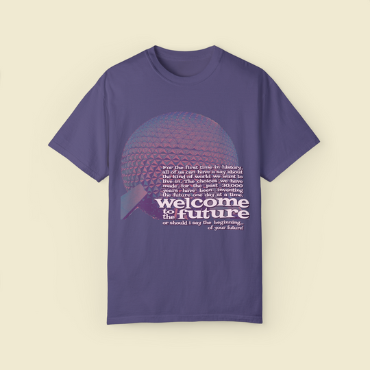 Journey To The Future Comfort Colors Tee by The Quirky Mouse, LLC, subtle Disney Inspired Shirts