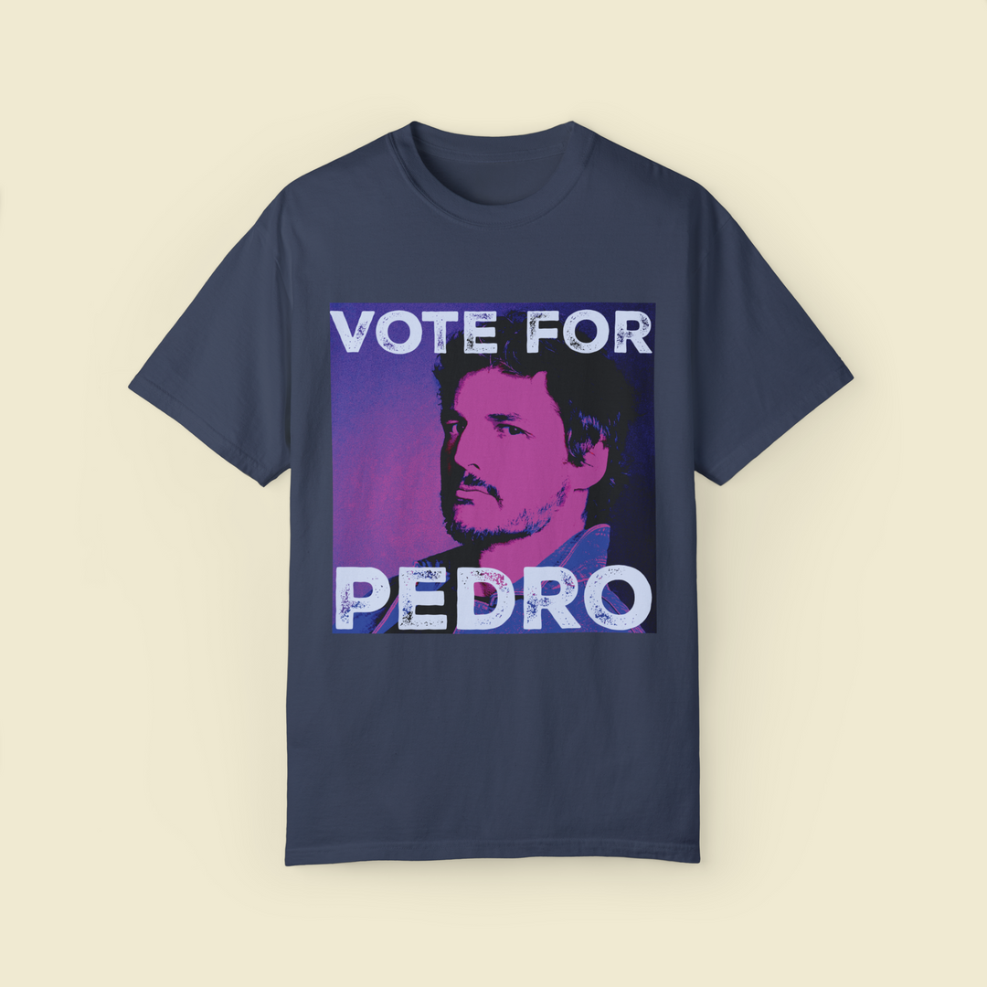 Vote For Pedro Comfort Colors Tee by The Quirky Mouse, LLC, subtle Disney Inspired Shirts